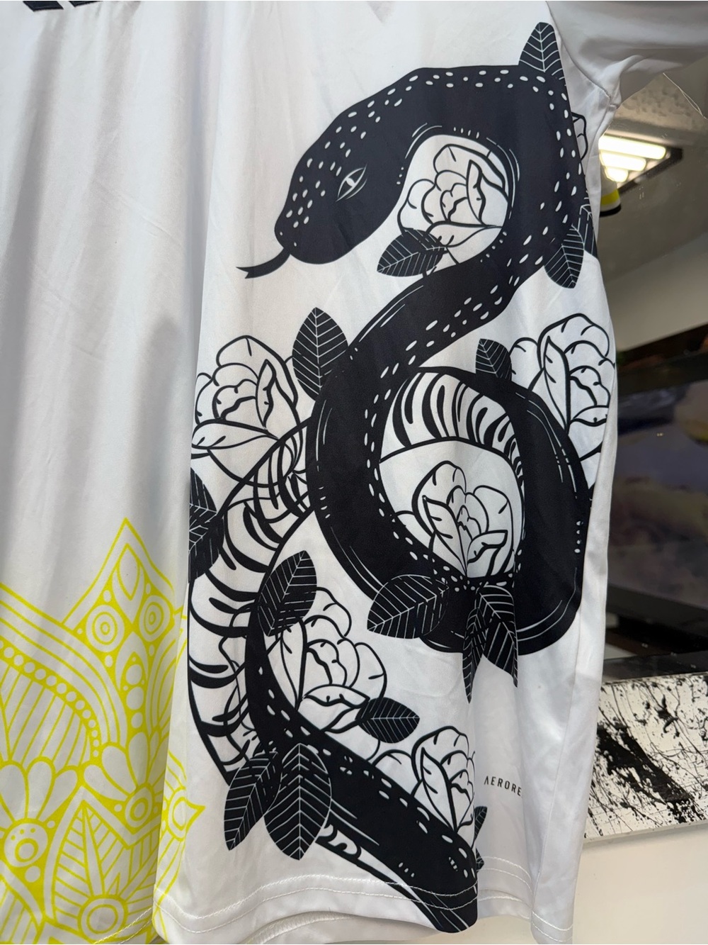 adidas Real Madrid White and Black Snake Graphic Soccer Jersey - Picture 2 of 5